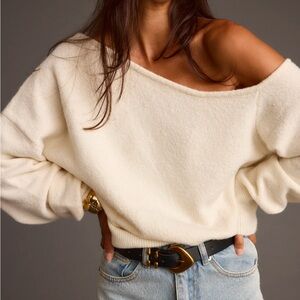12th Tribe - Margot Cream Asymmetrical Sweater